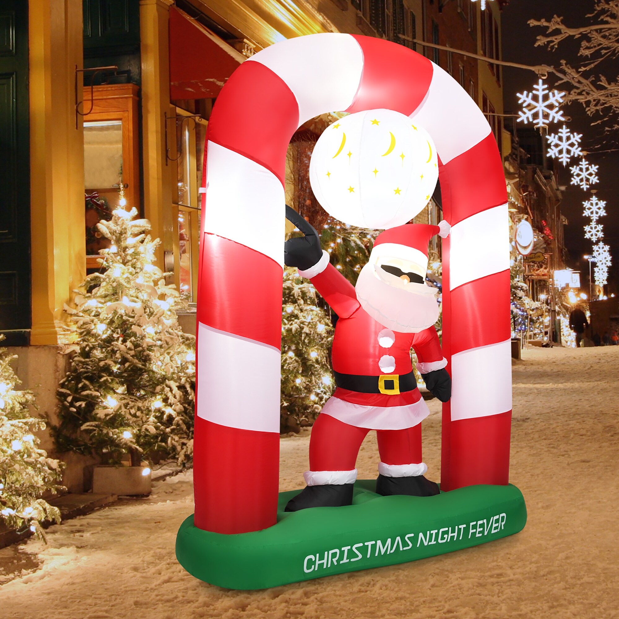 7 Feet Long Christmas Inflatables with Navigation Light - Costway