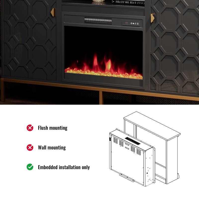 23 INCH Recessed Electric Fireplace with Remote Control (only Electric Fireplace) - 23 in.