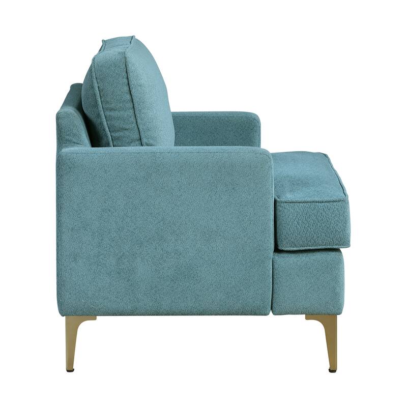 Grove 28.5" Chenille Accent Chair - Brushed Gold Finish Metal Legs