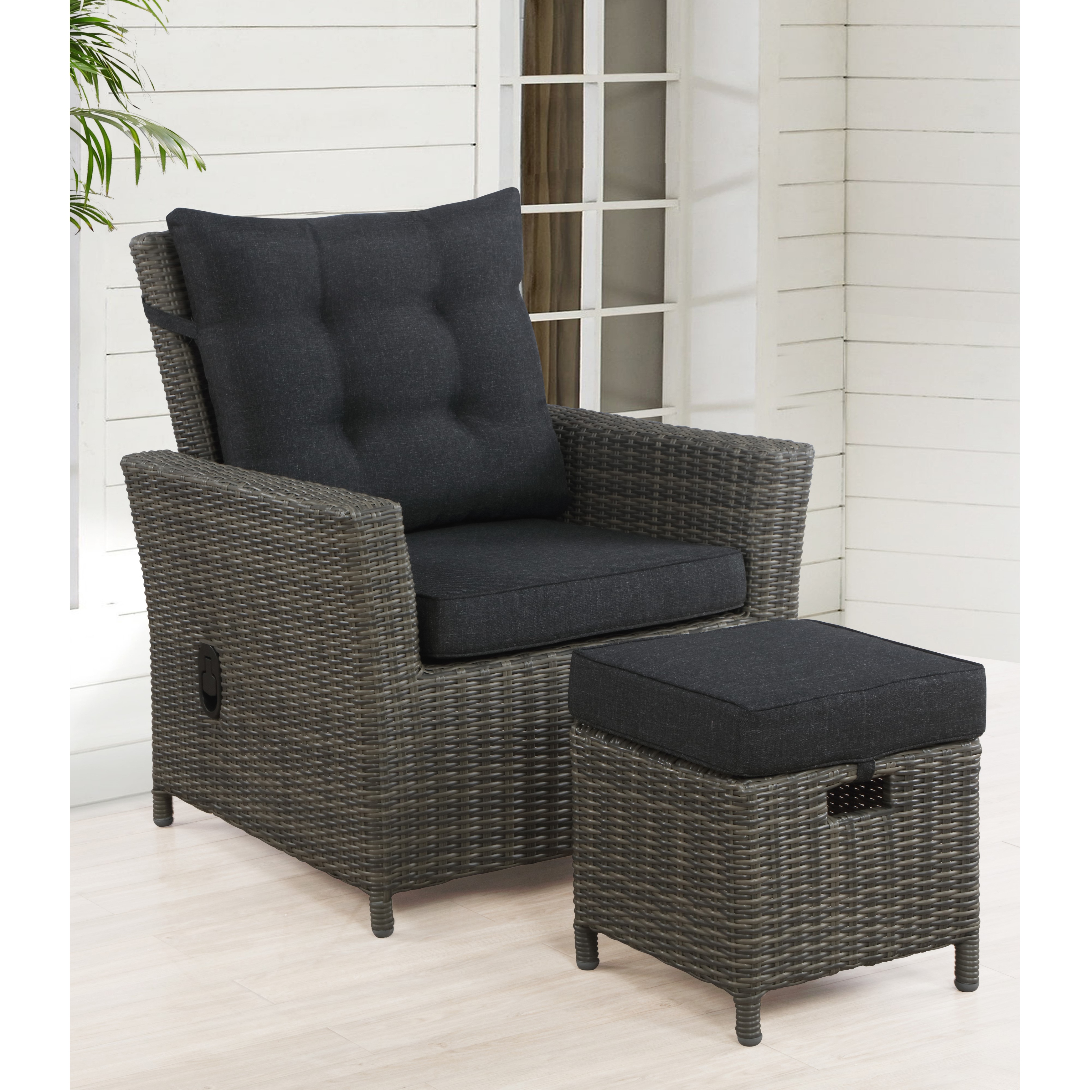 Wicker patio recliner hot sale