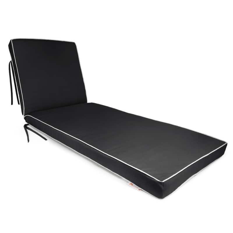 Sunbrella Contrast Corded Chaise Cushion by Austin Horn Classics - Black