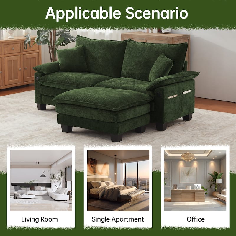 Modular Sectional Sofa, Comfy Cloud Couch Sectional Sofa with Ottoman, Deep Seat Sofa Sleeper for Living Room