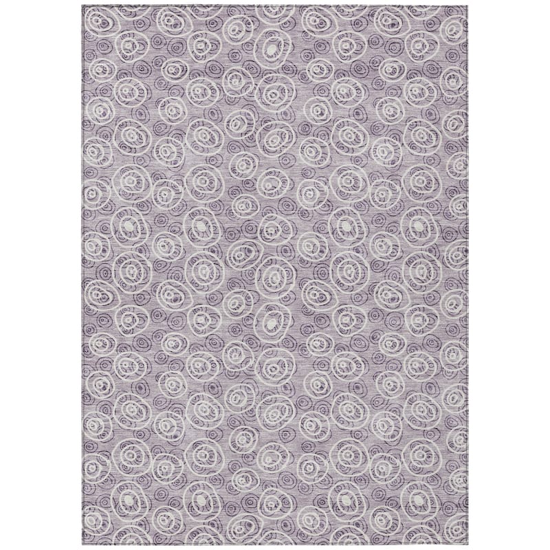 Machine Washable Indoor/ Outdoor Chantille Contemporary Bubbles Rug