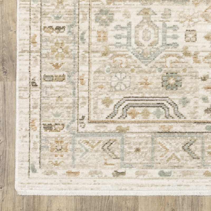 Style Haven Lucia Vintage Tribal Medallion Pale Blue/Beige Area Rug