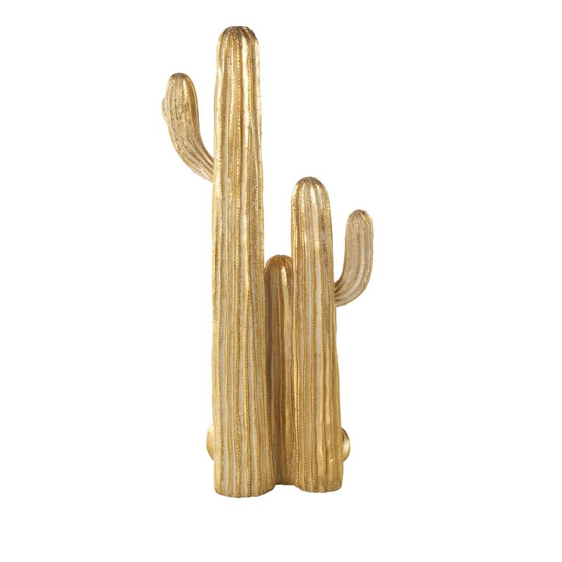 Gold Resin Layered Cactus Decorative Sculpture