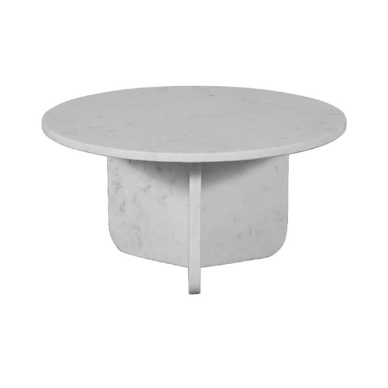 Round Marble Side Table - 22" - White