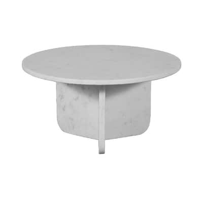 Round Marble Side Table - 22" - White