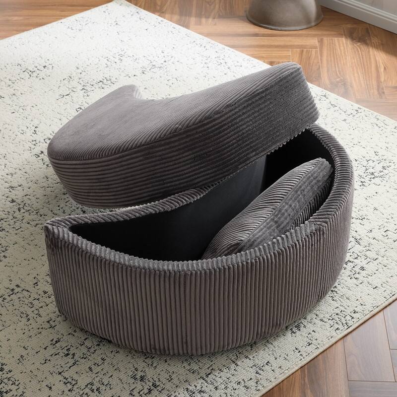 Velvet Crescent Wedge Ottoman