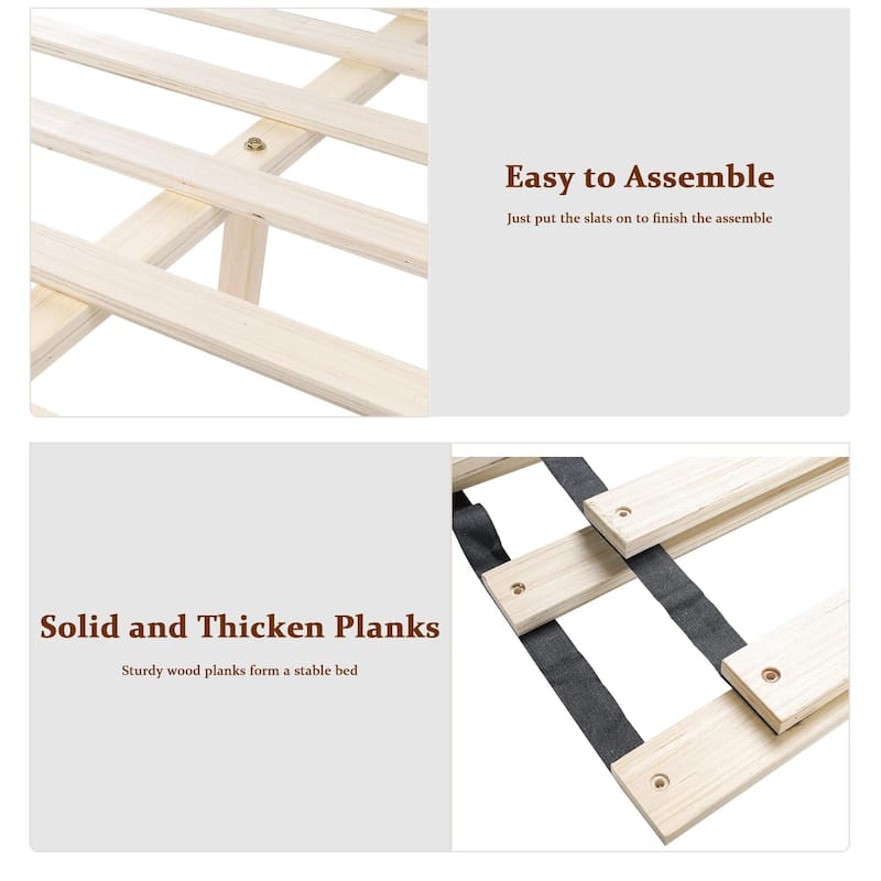 Upholstered Bed Frame with Adjustable Headboard