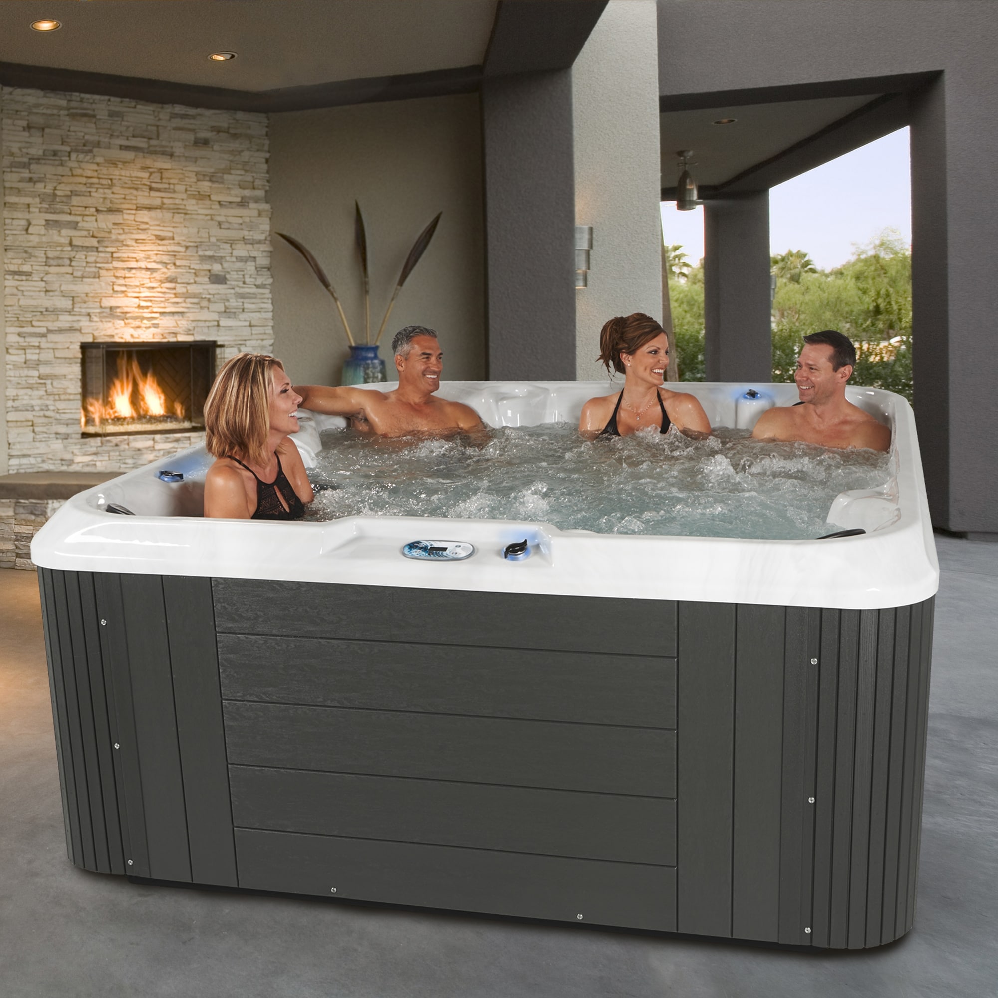 Essential Hot Tubs Sequoia 90-Jet Lounger Spa in Grey