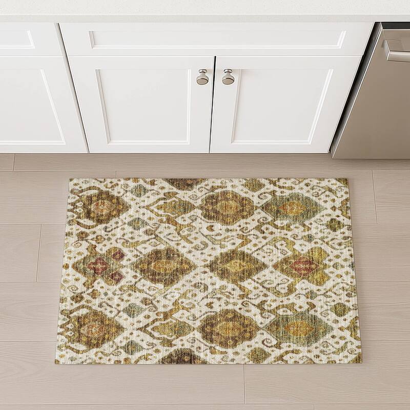 Machine Washable Indoor/ Outdoor Traditional Venetian Chantille Rug