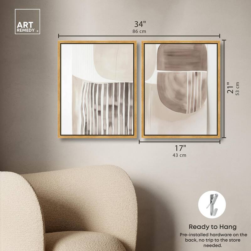 Elements of Quiet Canvas Set of 2 by Art Remedy