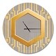 preview thumbnail 2 of 8, Designart 'Vintage Gold and Grey design' Oversized Shabby Chic Wall CLock
