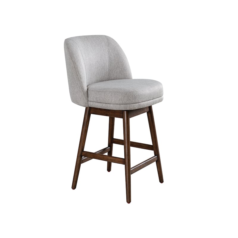 Sadie Modern Swivel Bar Stool, Upholstered Counter Height Chair with Solid Wood Frame