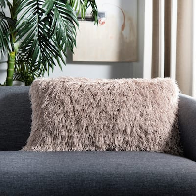 SAFAVIEH Zuhre Shag Modish Metallic Decorative Pillow Bronze