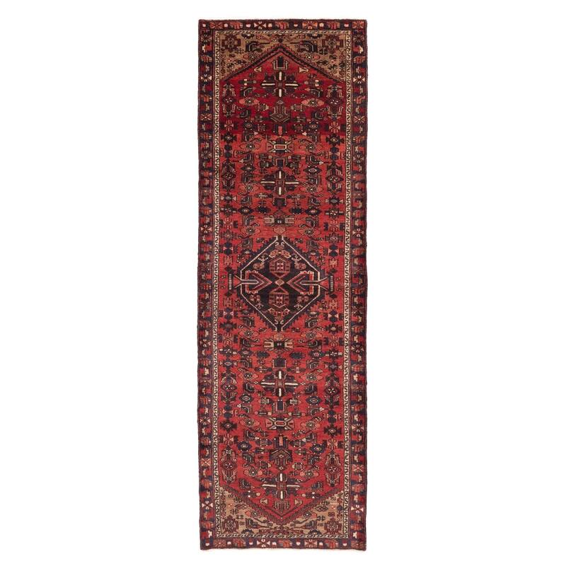 ECARPETGALLERY Hand-knotted Andelz Red Wool Rug - 3'1 x 10'1