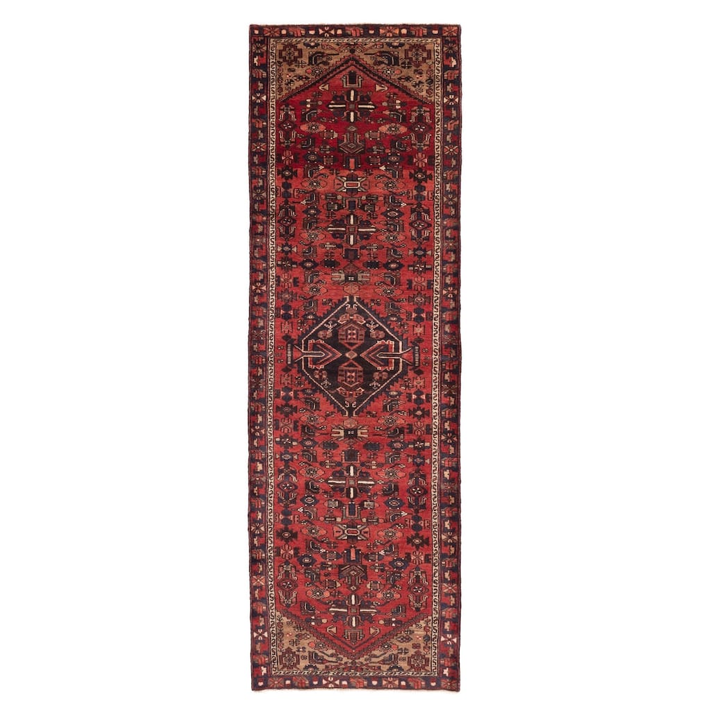 ECARPETGALLERY Hand-knotted Andelz Red Wool Rug - 3'1 x 10'1