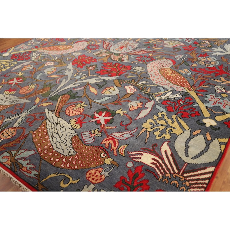 Hand Knotted Oriental 100% Wool Carpet Traditional All-Over Greys & Charcoal Ziegler Area Rug - 13' 11'' X 10' 1''