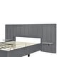 preview thumbnail 63 of 64, Full/Queen Size Upholstered Bed with Velvet Headboard and Integrated Shelves