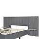 preview thumbnail 41 of 64, Upholstered Platform Bed with Soft Oversized Headboard and Storage Shelves