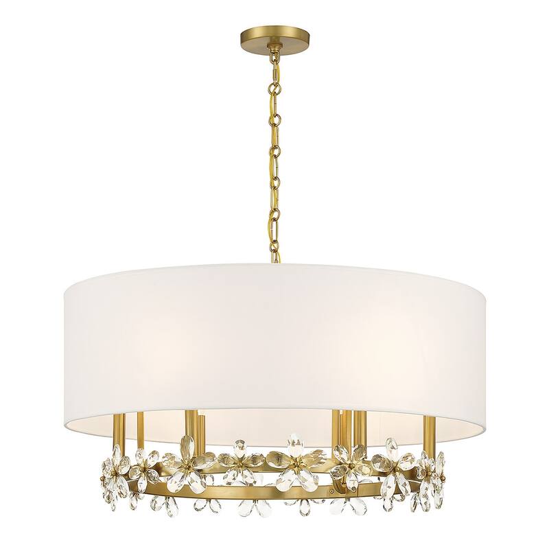 Savoy House 7-4368-6 Dahlia 6 Light 30" Wide Crystal Drum Chandelier