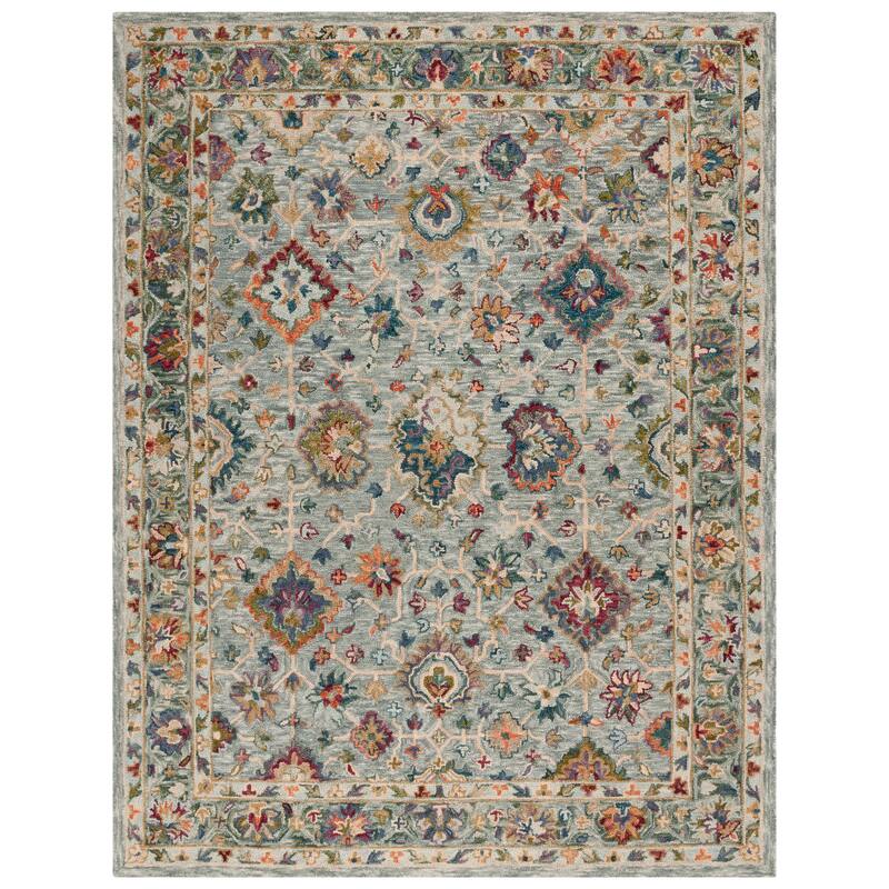 SAFAVIEH Handmade Aspen Nicasia Boho Wool Rug - 9' x 12' - Grey/Green