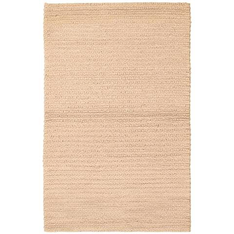 ECARPETGALLERY Braid weave Sienna Light Khaki Wool Rug - 3'11 x 6'2