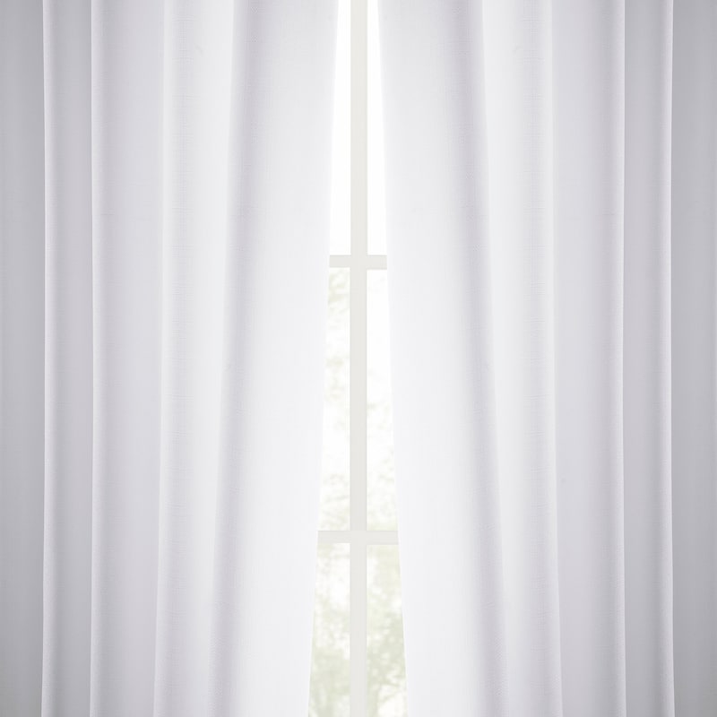 Exclusive Fabrics Italian Faux Linen Room Darkening Curtains for Bedroom & Living Room Curtains - Single Panel Window Curtains