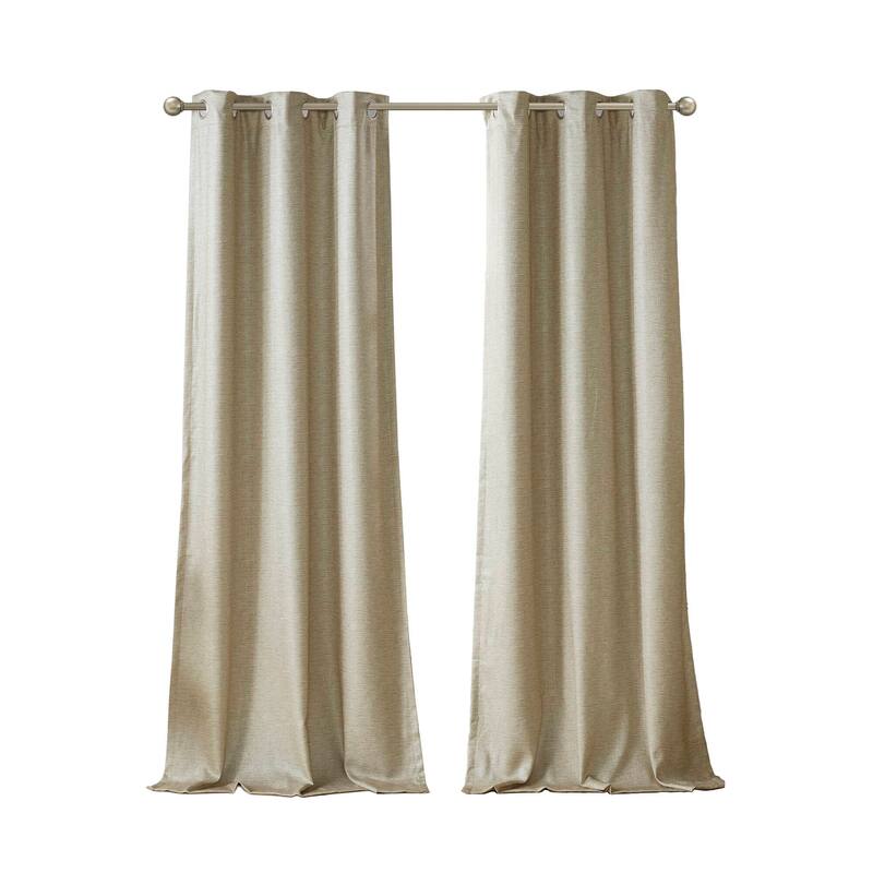 SunSmart Leighton Tonal Printed Faux Silk Total Blackout Curtain Panel Pair