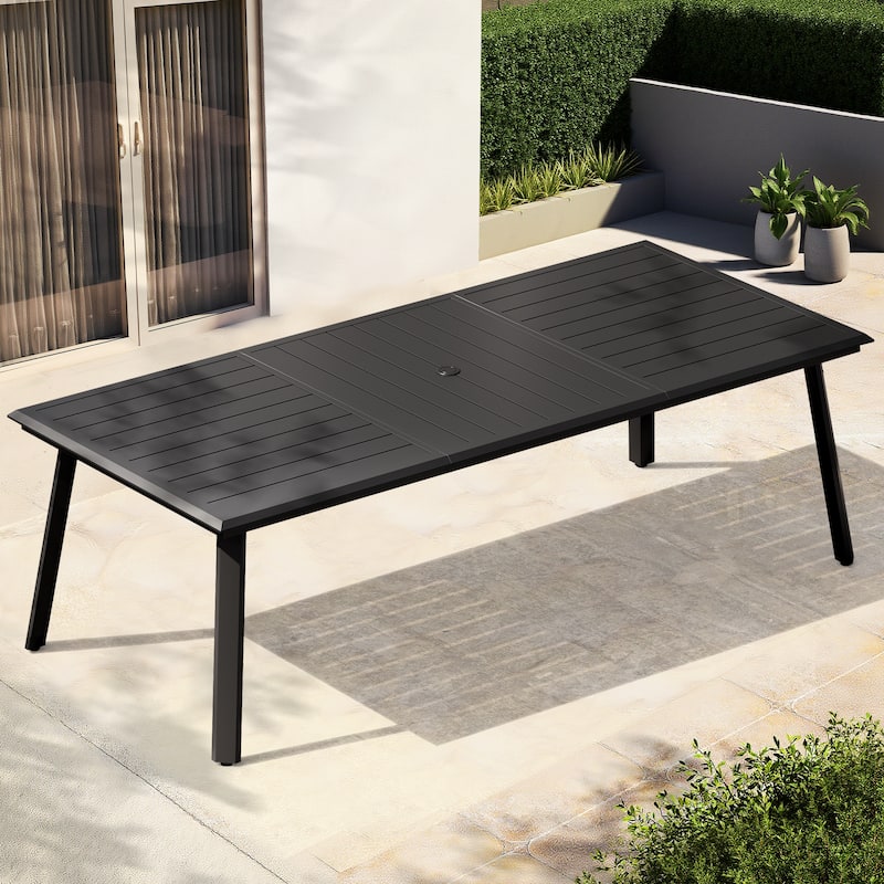 VredHom Outdoor Aluminum Dining Table with Umbrella Hole