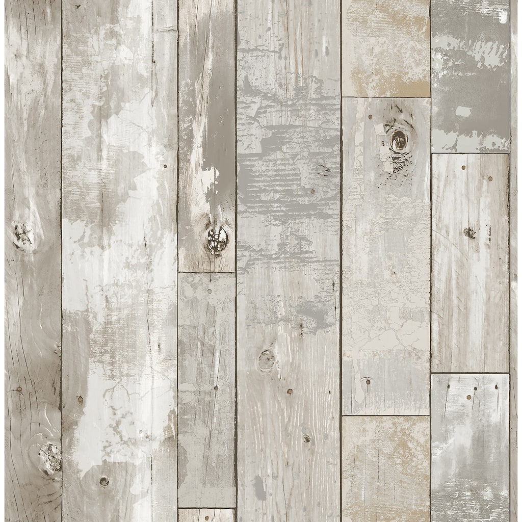 A-Street Prints Deena Light Grey Weathered Wood Wallpaper