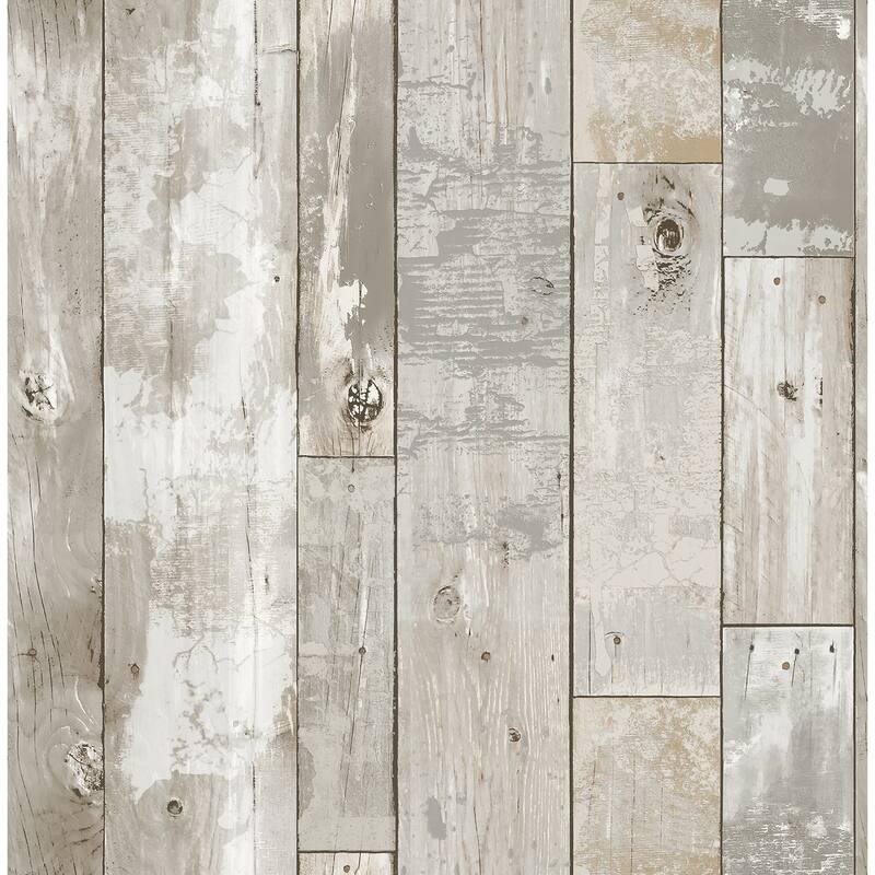 A-Street Prints Deena Light Grey Weathered Wood Wallpaper