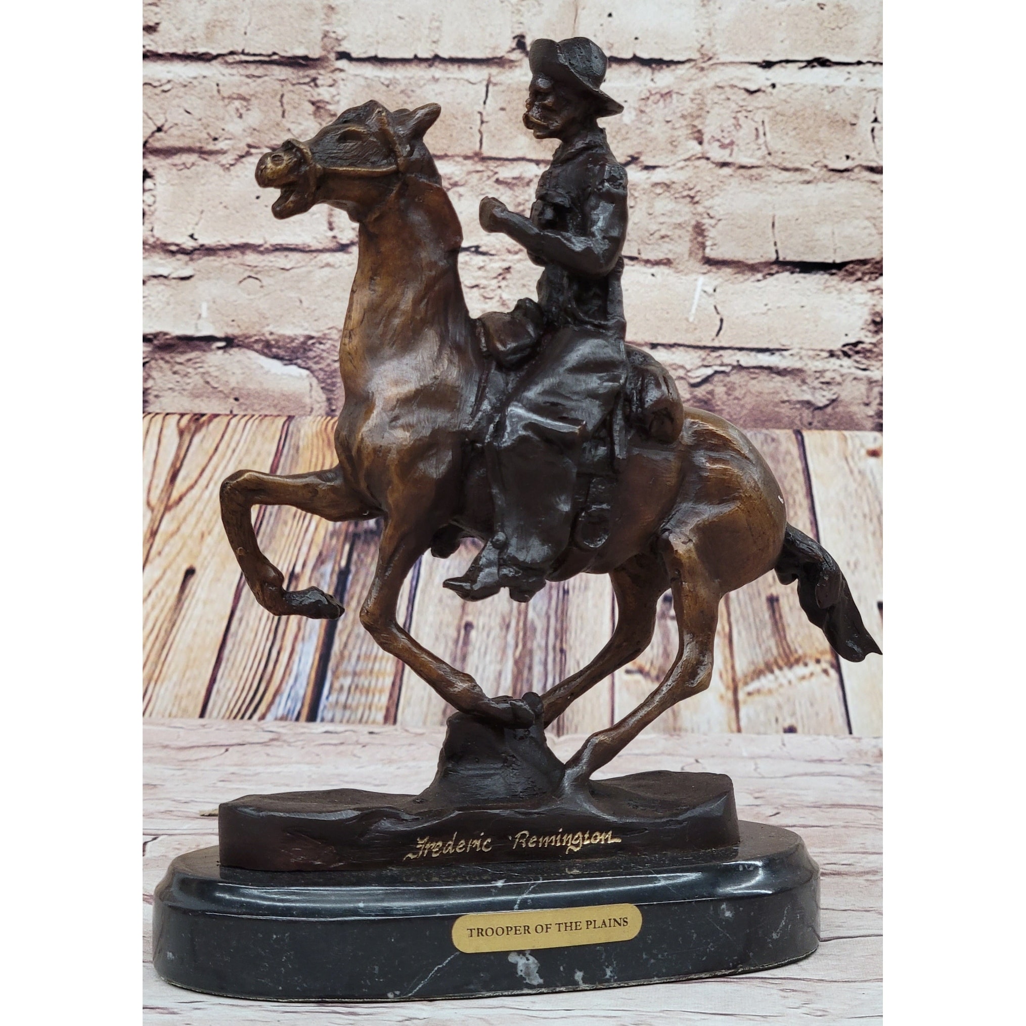 Trooper Of The Plains By Frederic Remington Western Bronze Statue Sculpture 10 Inches X 10 Inches