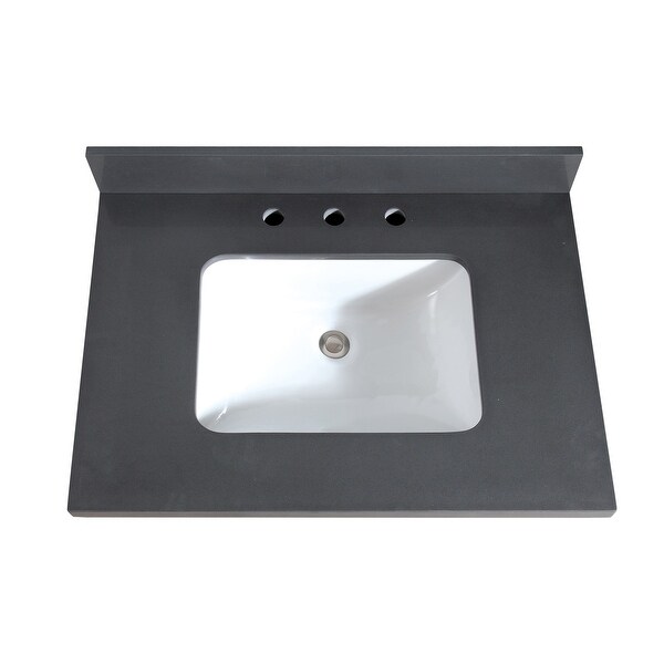 Avanity VUT31-R 31" Quartz Vanity Top with Backsplash and Undermount Sink - Gray