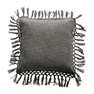 Square Cotton Slub Pillow with Tassels
