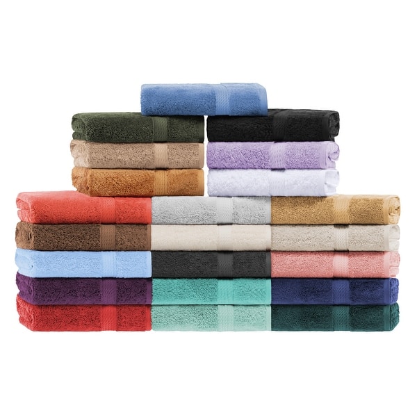 Modern Farmhouse Cotton Velour Embroidered Bath Towel Set