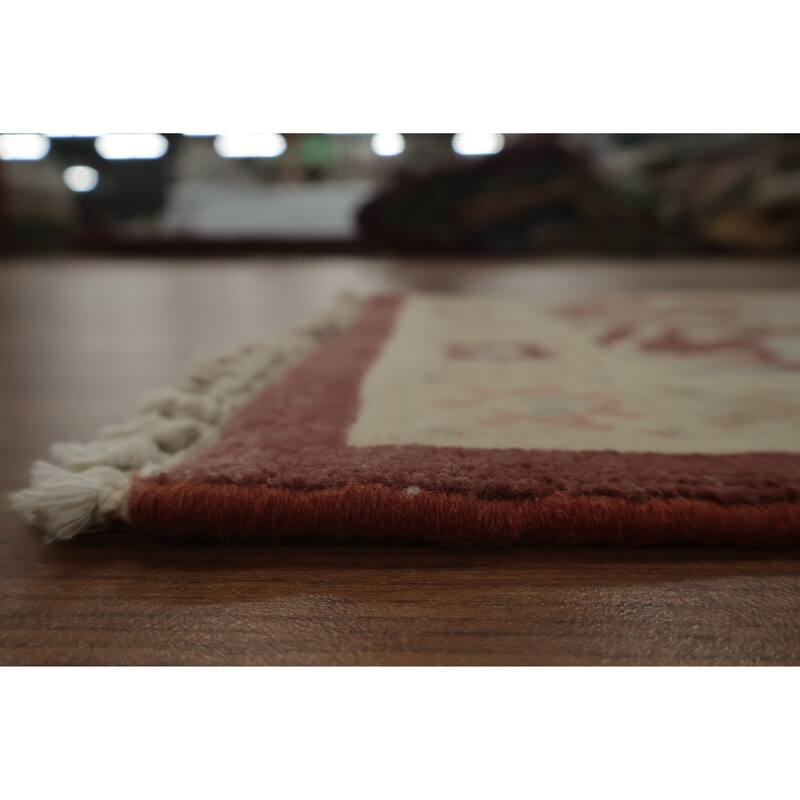 Hand Knotted Oriental 100% Wool Carpet Traditional All-Over Oranges & Rust Ziegler Area Rug - 3' 10'' X 2' 0''