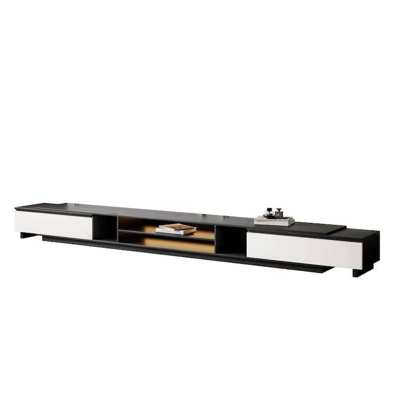 TV Stand and Coffee Table Set of 2, TV Stand for TVs Up to 78'', Rectangle Coffee Table for Living Room - 78.74'' to 98.42''