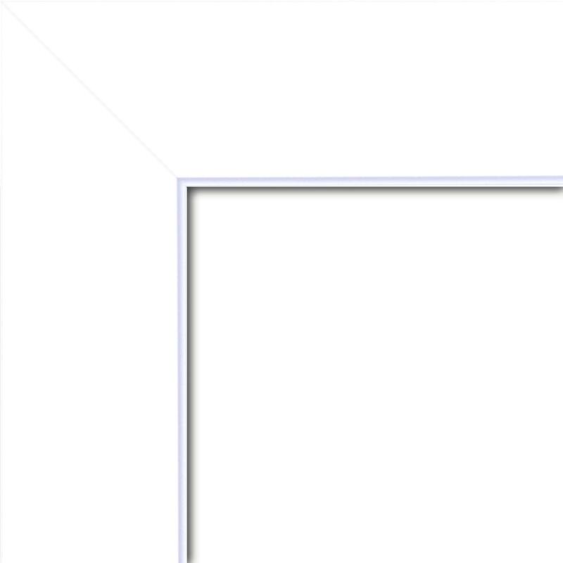 Non-Beveled Wood Bathroom Wall Mirror - Corvino White Frame