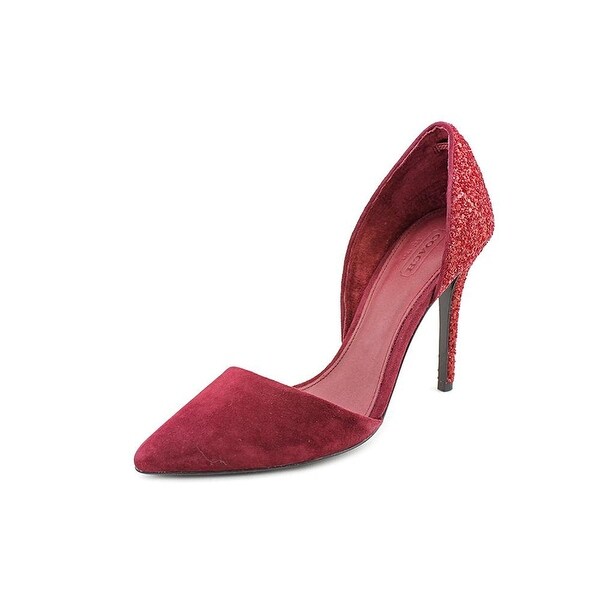 maroon suede pumps