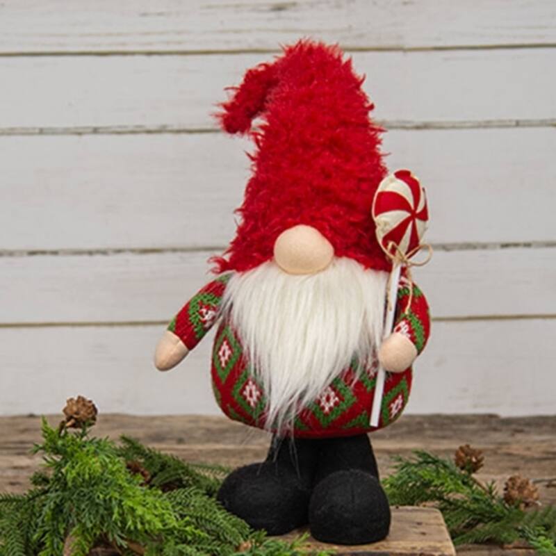 Peppermint Candy Standing Santa Gnome - Multi