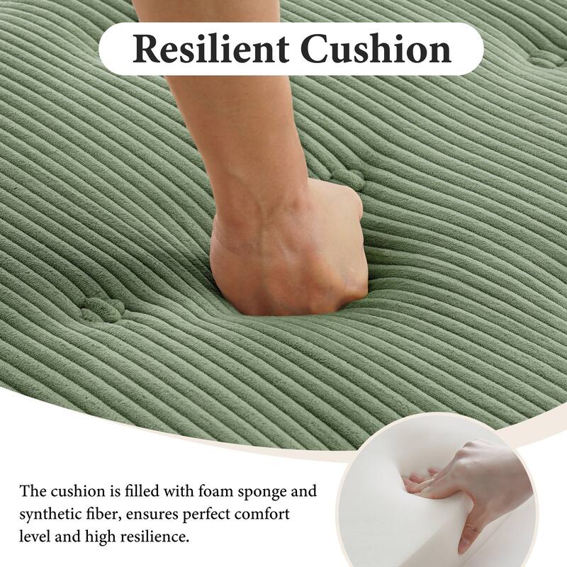 31.78" W Oversized Square Upholstered Storage Ottoman with Wooden Tray