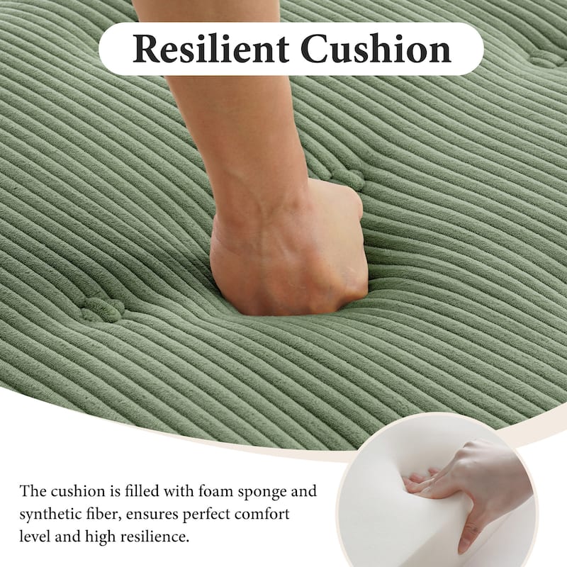 32.57" W Upholstered Corduroy Corner Accent Chair