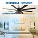 preview thumbnail 7 of 11, Chichoice 72" Farmhouse Large Ceiling Fan with Lights and Remote, 8-Blade 6 Speeds DC Motor Caged Ceiling Fan for Large Room