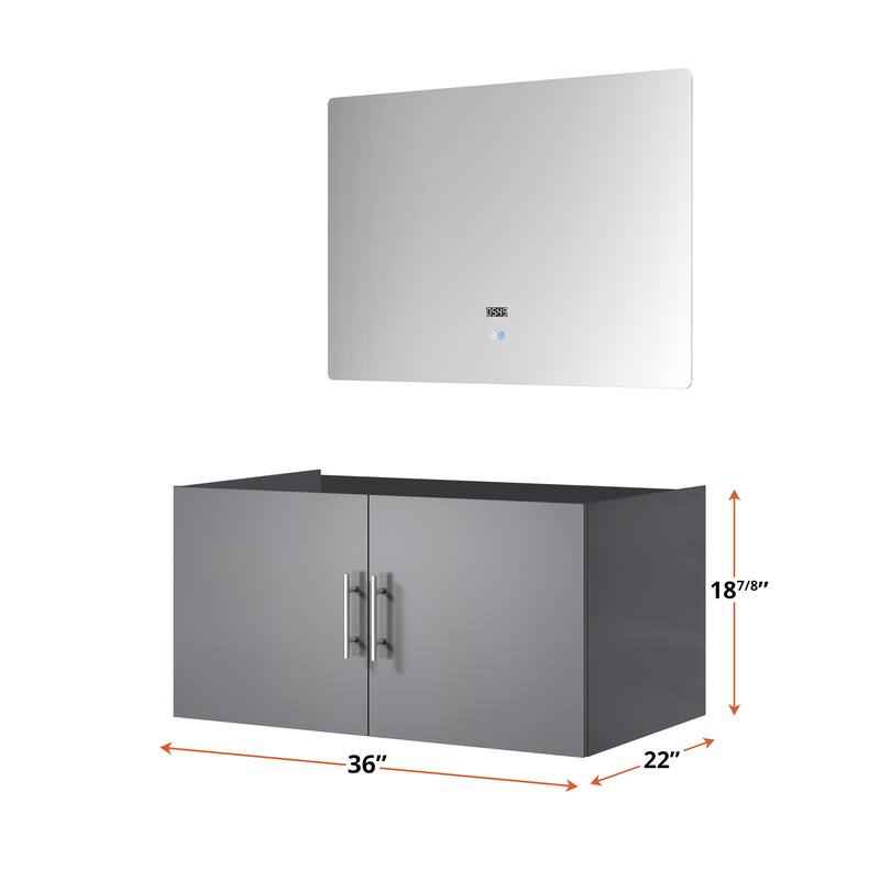 Geneva Bath Vanity No Top and Mirror