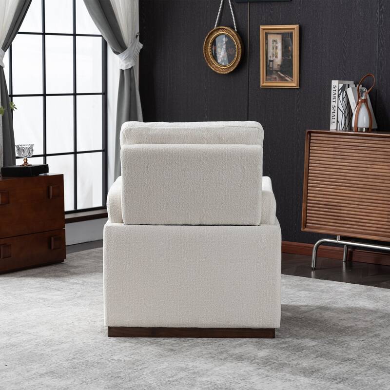 Modern Boucle Fabric Upholstered Accent Arm Chair for Living Room