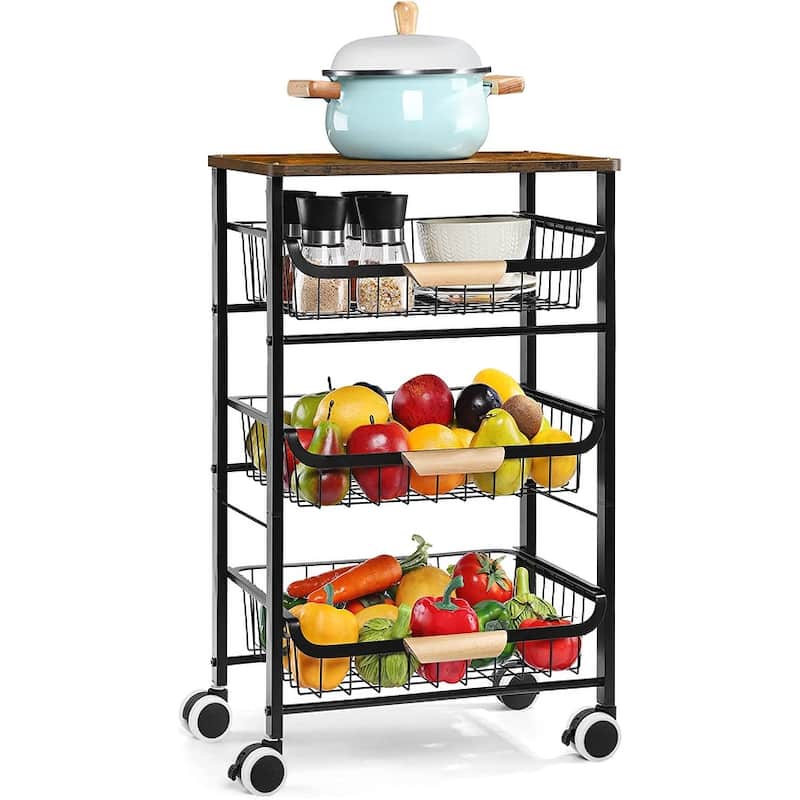 Kitchen Storage Rolling Cart on Wheels