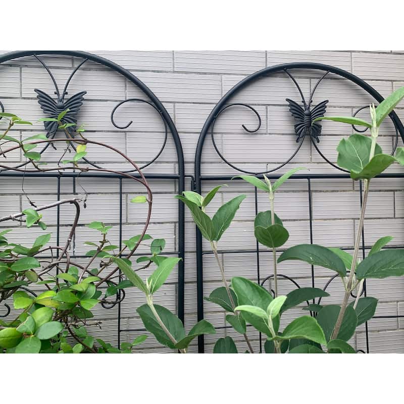 Metal Garden Trellis, 2 Pack Metal Trellis for Climbing Plants, Indoor/Outdoor Plant Trellis, Lawn Garden Fence Decor Screen