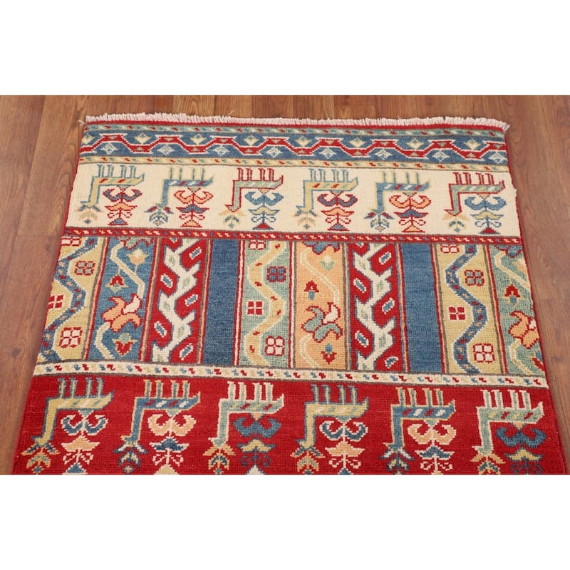 Animals Tribal Kazak Oriental Accent Rug Handmade Wool Carpet - 2'9" x 4'0"