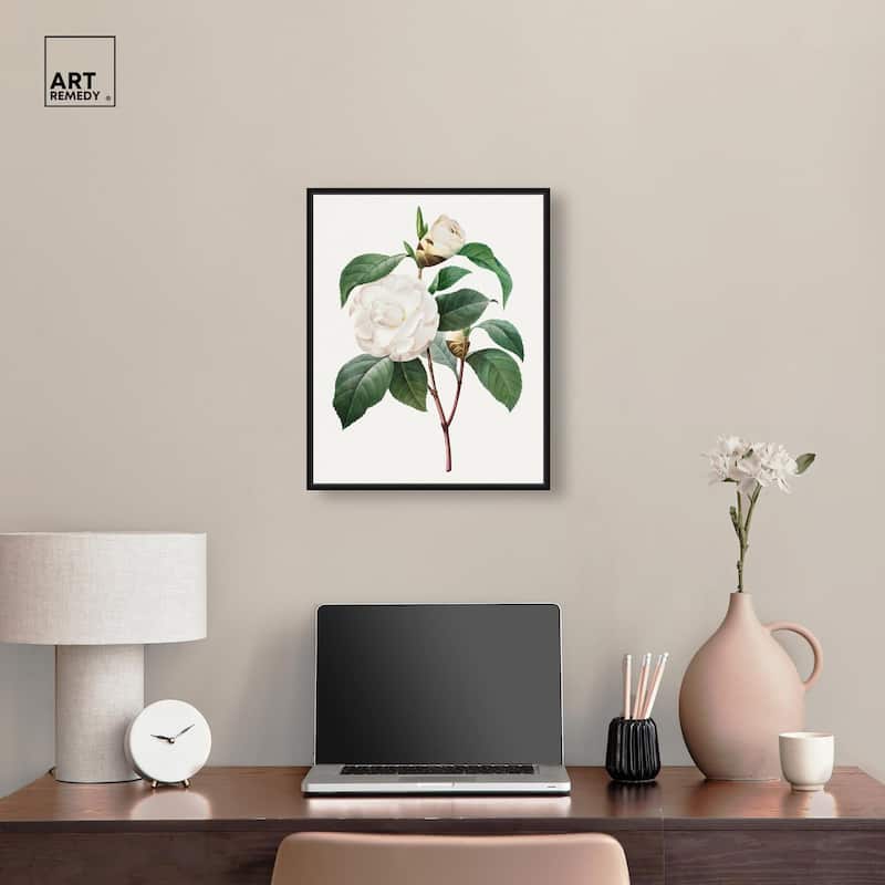 White Camellia Canvas by Art Remedy